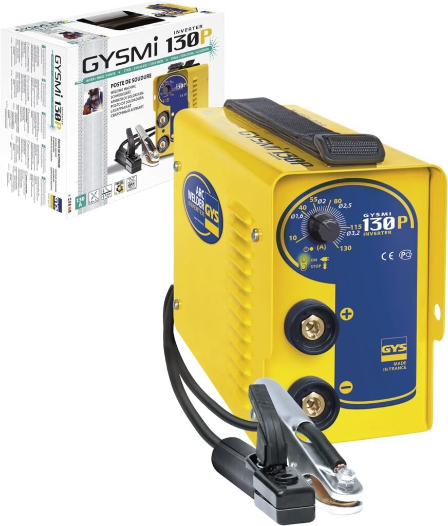 GYS 030121 Gysmi 130P - 130A MMA/Arc and Stick Welder - UK Plug, 230 V, Yellow