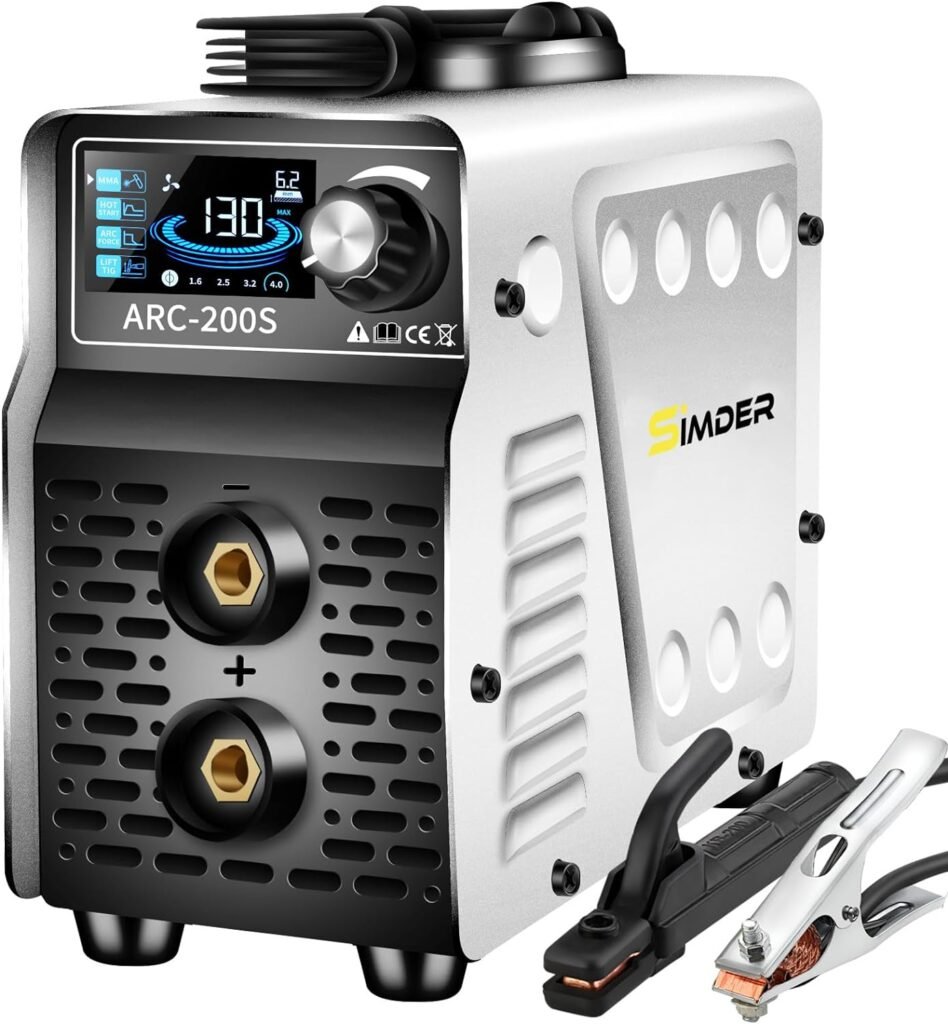 SSIMDER ARC Welder Machine Mini Inverter Welder 200S 240v Hot Start ARC Force Anti-Stick Portable ARC TIG Welding Machine with Large Smart LCD Display