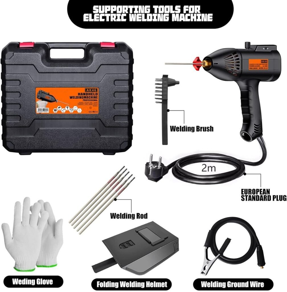 Handheld Arc Welding Machine Intelligent Digital Welding Machine 2-14mm Welding Thickness 20~120A Current Adjustable, Household Electric Welding Tools Suitable for 2.0-3.2mm Electrodes