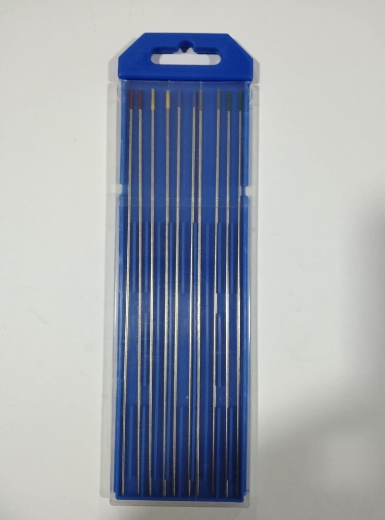 Kingsrey TIG Welding Tungsten Electrodes Diam.1.6mm, 1.6x175mm 10pcs Mixed Packaging, 2pcs Pure Tungsten+2pcs 2% Cerium 1.5% Lanthanum Thorium