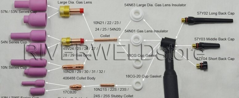 RIVERWELD TIG Stubby Gas Lens 17GL332 2.4mm 10N24S 53N61S D12.50mm Kit Review