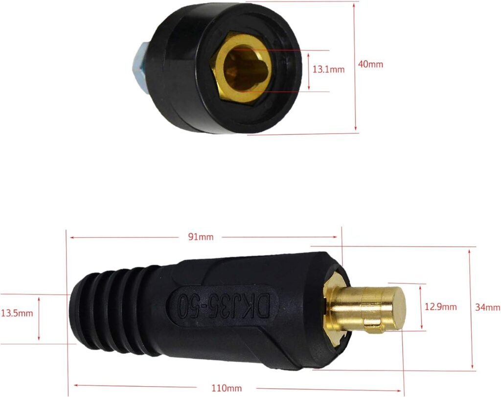 RIVERWELD TIG Welding Cable Panel Connector-Plug DKJ35-50 315Amp Dinse Quick Fitting