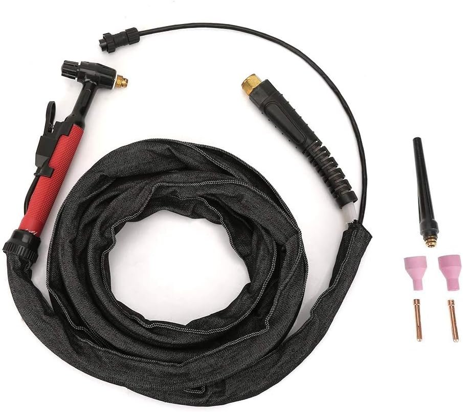 Tig-Samfox Air Cooled Tig Welding Torch Flexible Flexible Cable for 3.7 m/12 ft Pipe Cable for 3.7 m/12 ft Shield Cup M16 Electrode QQ150