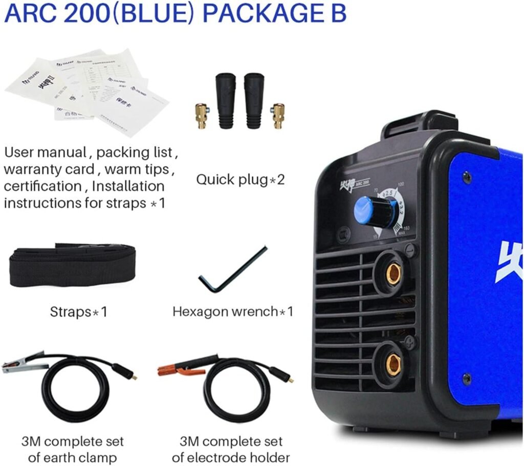 Home Improvement ARC160II ARC200 ARC200II IGBT Welding Machine Portable ARC MMA Inverter Welding Machine for Electric Welding Working (Color : ARC 200 PackageB)