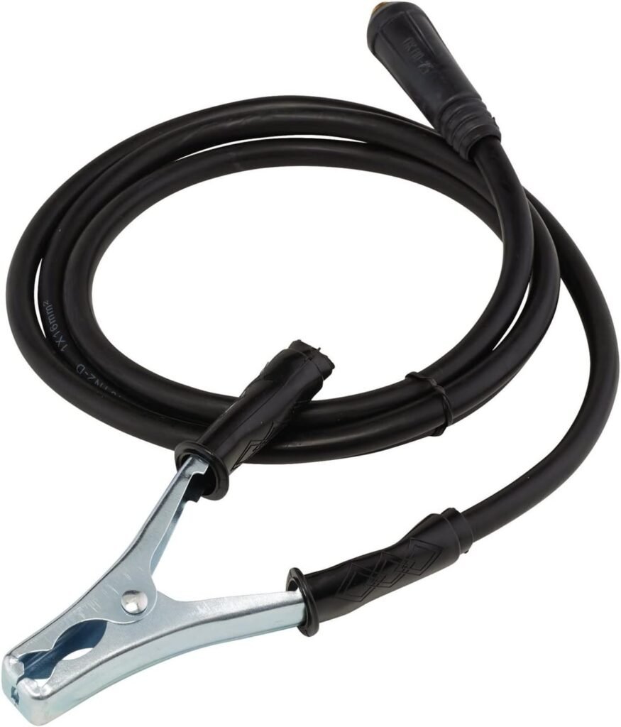 Draper 20930 MMA Welding Earth Lead and Clamp with 10/25 Dinse-Type Plug, 1.8m, 200A