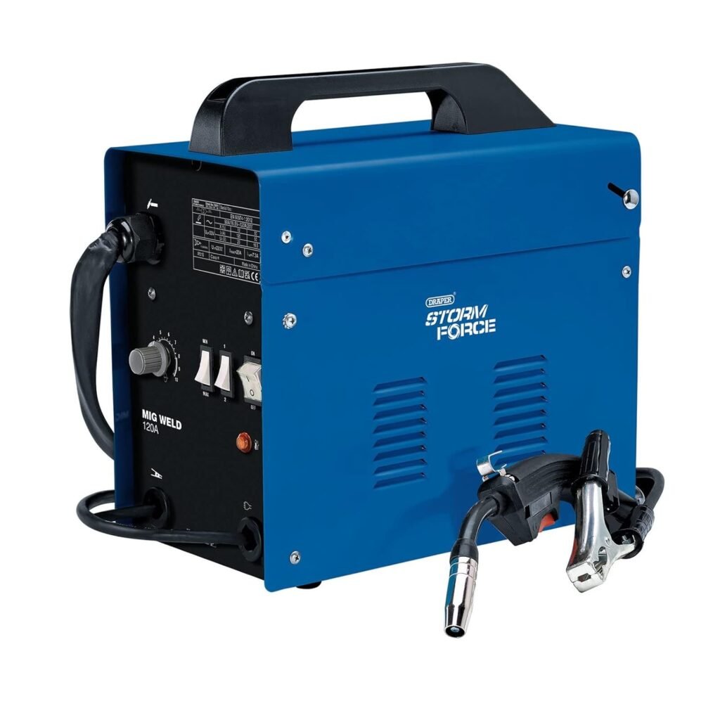 Draper 70051 Storm Force Gasless MIG Welder, 120A, Blue