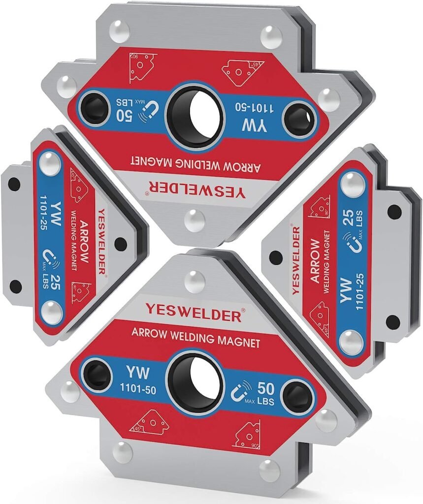 YESWELDER 25LB  50LB Welding Magnets 4 Pieces of Magnetic Welding Holder 25LBs /50LBs Holding Power Welding Accessories