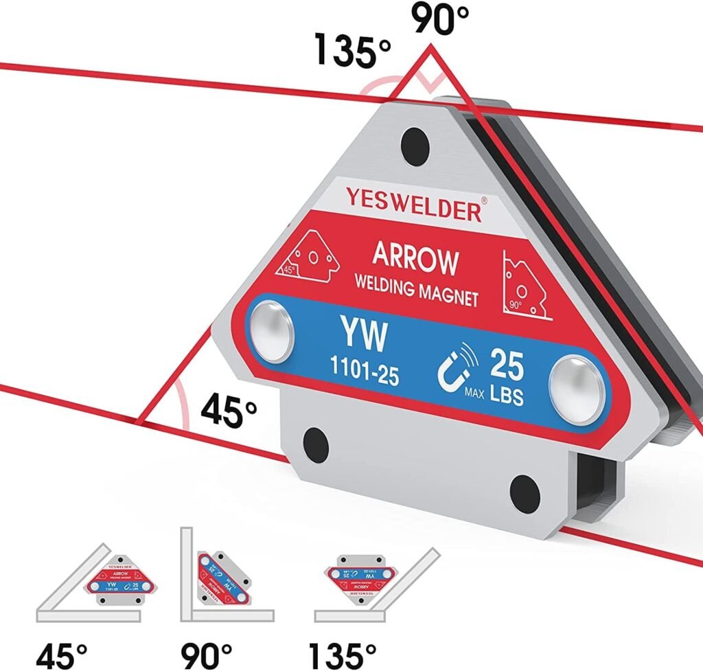 YESWELDER 25LB  50LB Welding Magnets 4 Pieces of Magnetic Welding Holder 25LBs /50LBs Holding Power Welding Accessories