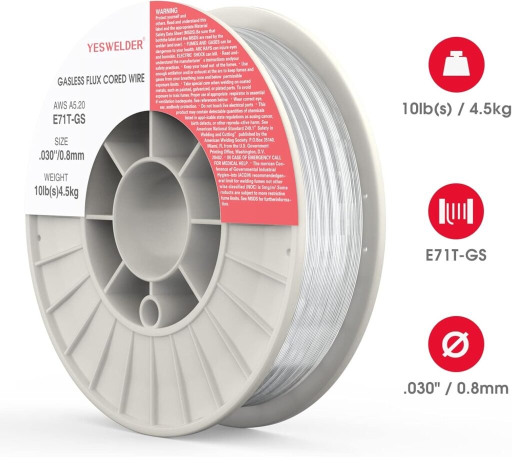 YESWELDER Gasless Flux Core Mig Wire, Mild Steel E71TGS.030-Diameter, 2-Pound Spool (2 Packs)