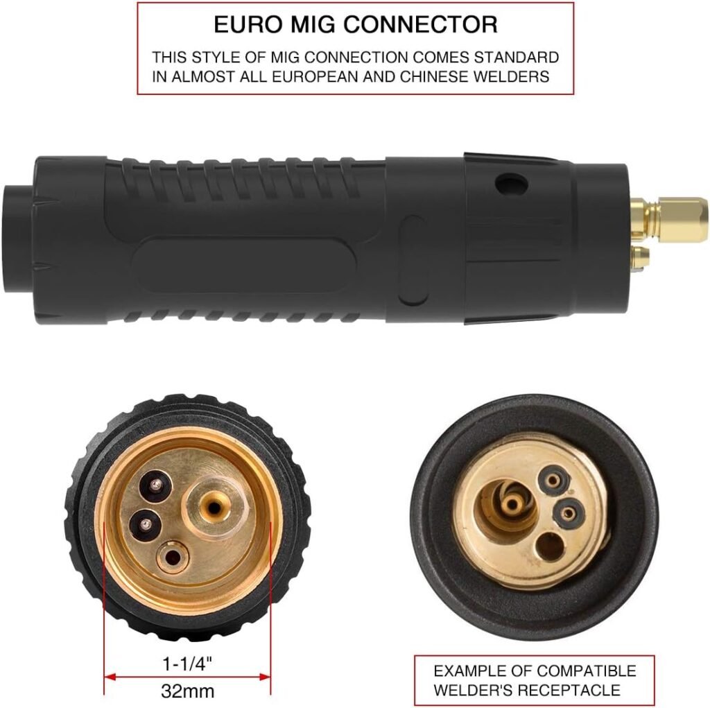 YESWELDER MIG Welding Gun Torch Stinger 150Amp 10ft(3m) Euro Connector for MIG-205DS Welder