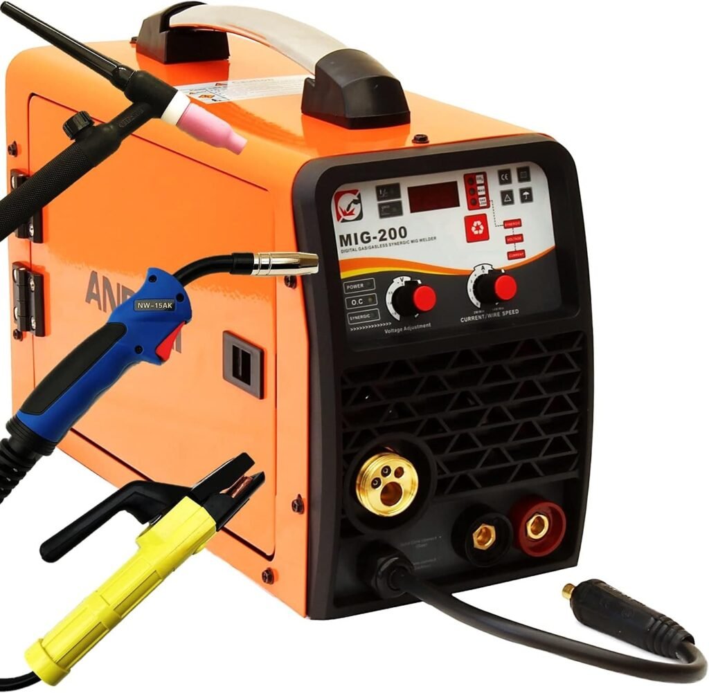 200AMP MIG/MAG/Flux/Lift TIG/MMA 5 in 1 IGBT DIGI DC Inverter Welder Gas/GASLESS Welding Machine with MIG Torch, Lift TIG Torch and Accessories