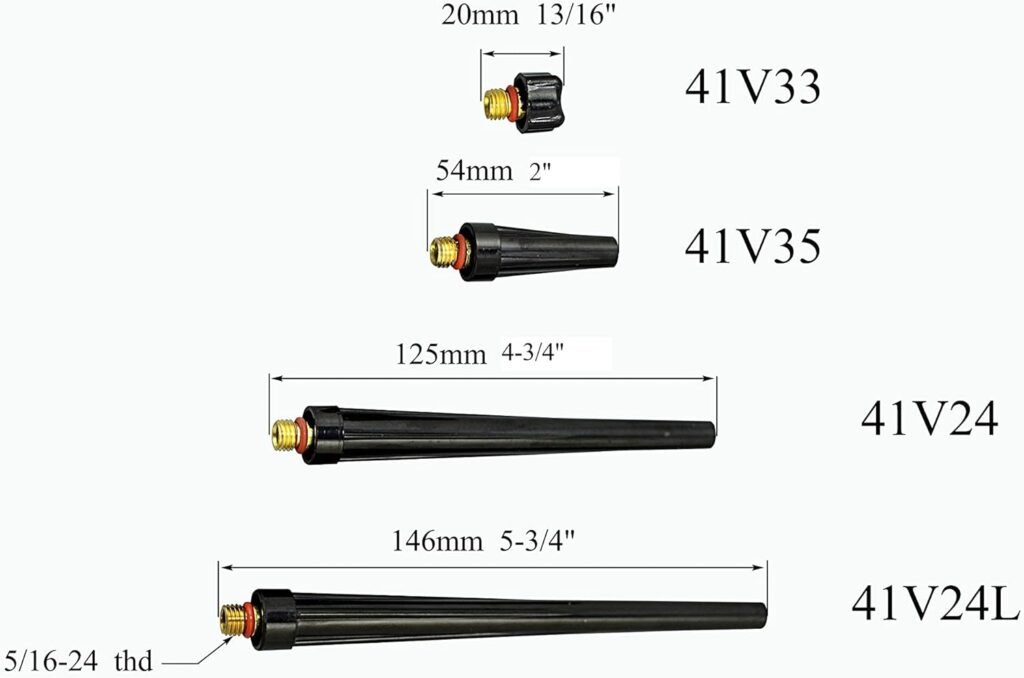 RIVERWELD TIG Alumina Nozzle 57N75 6# 57N74 8# 53N88 10# Diameter Jumbo Collet 13N21L 13N22L 13N23L Gas Lens Collet Body 45V020S 45V116S 45V64S Kit Fit DB SR WP 9 20 25 TIG Welding Torch 17pcs