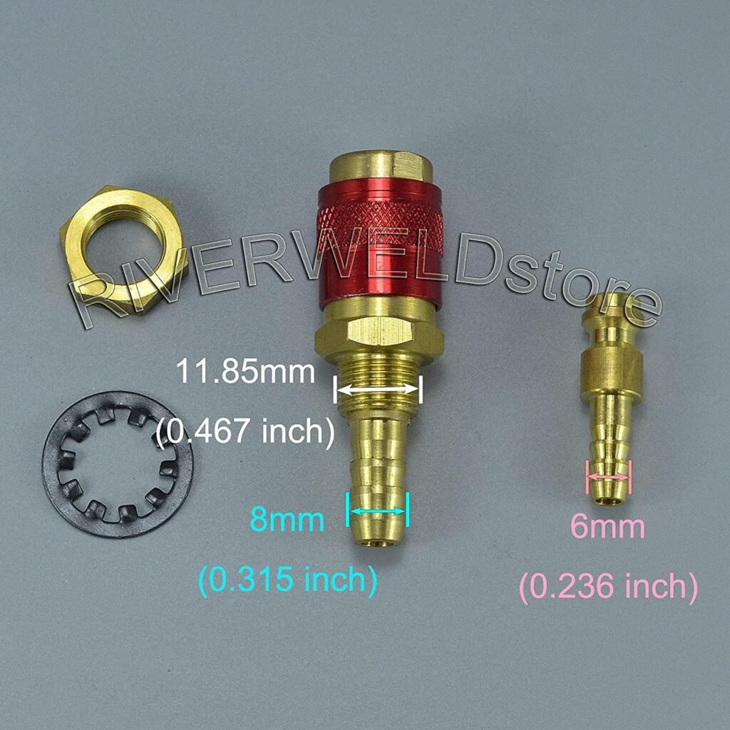 RIVERWELD Water Cooled  Gas Adapter Quick Connector Fitting for TIG Welding Torch 2PK