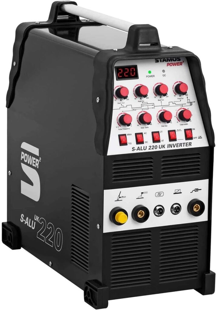 Stamos Power S-ALU 220 Aluminium Welder Arc Welding Machine Inverter (220 A / 230 V, TIG AC-DC/MMA, Power, 2/4-stroke, Power Fans)