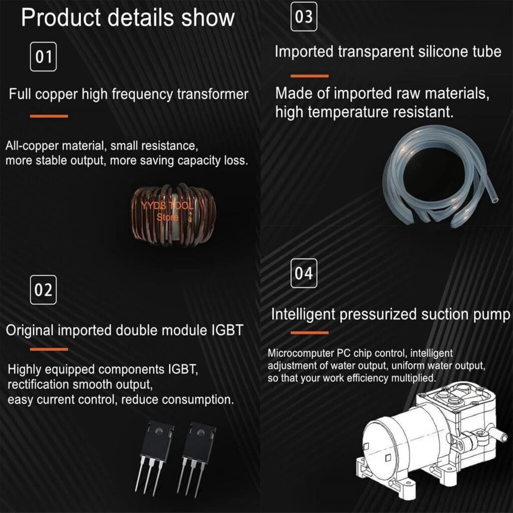 ZHIXUMM Weld Cleaning Machine 3600w Stainless Steel Weld Argon Arc Welding Spot Tig Mig Welder With Automatic Liquid Injection Weld Bead Processor Electrolytic Polishing Mach