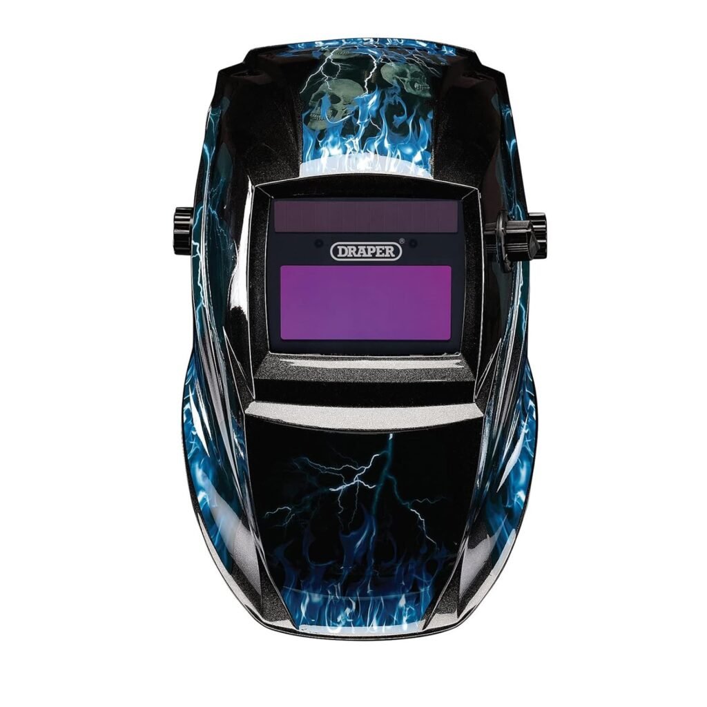 Draper 02514 Auto-Darkening Welding Helmet, Blue Skull