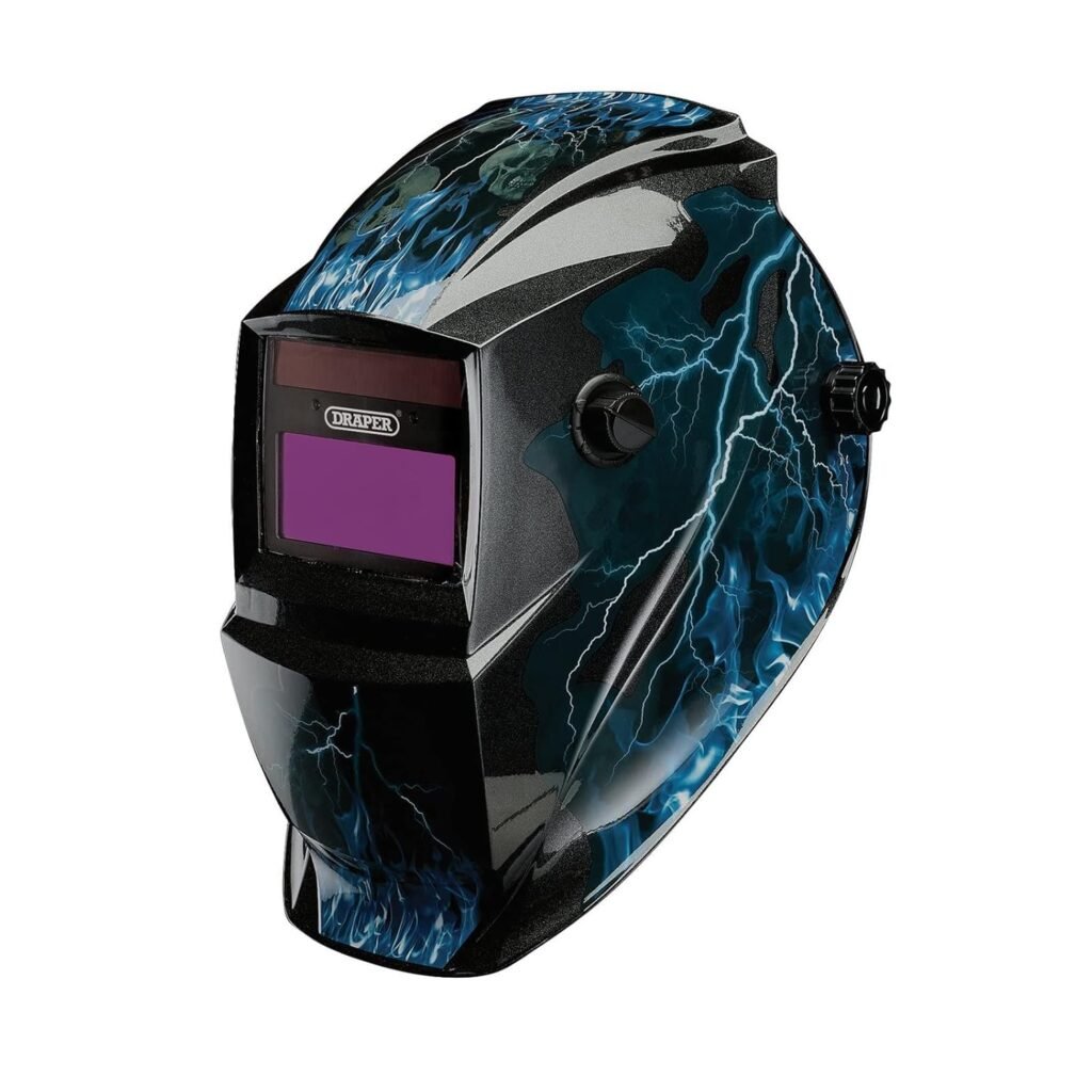 Draper 02514 Auto-Darkening Welding Helmet, Blue Skull