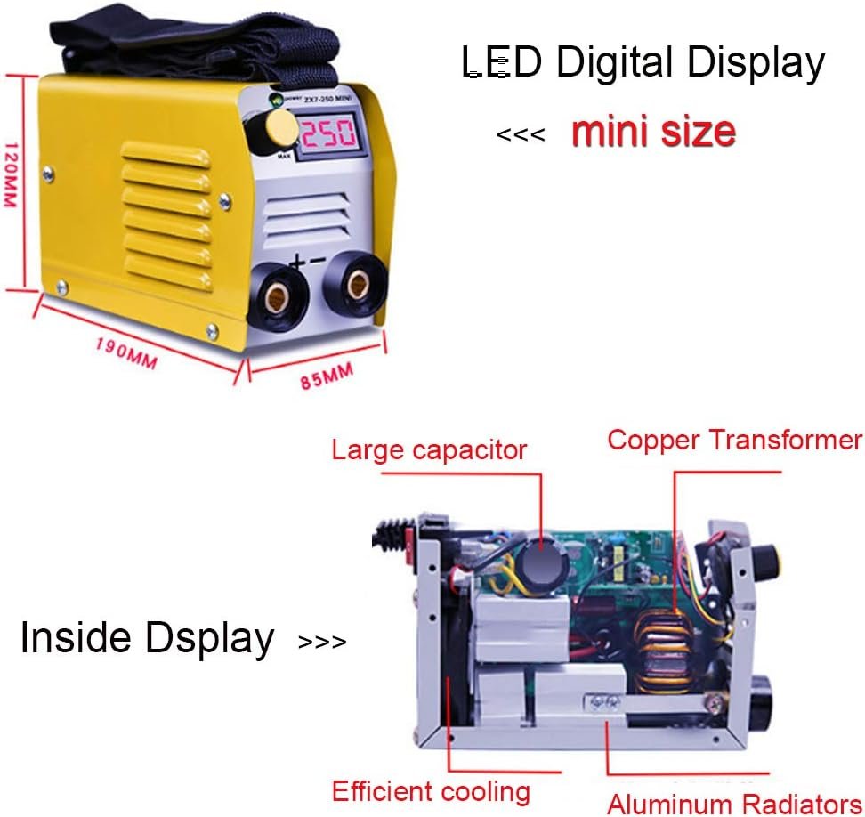 Mini Arc Welding Machines IGBT DC Inverter Portable ARC Welders Handheld ZX7-250 Electric Welder Suitable for Homes Welding,Orange