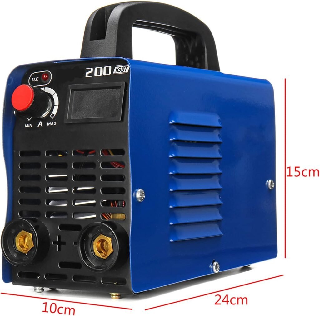 QPWZ 200A 220V Mini Portable Electric Welding Machine, Digital Display DC Inverterstick Welder, Blue