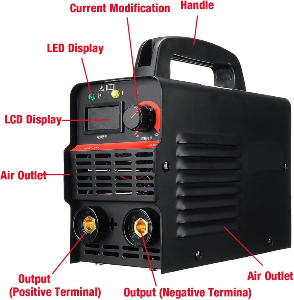 QPWZ 225 LCD Display Electric Welding Machine,20A-225A Portable Handheldwelder Digital Display,Suitable for Outdoor Maintenance And Home Welding