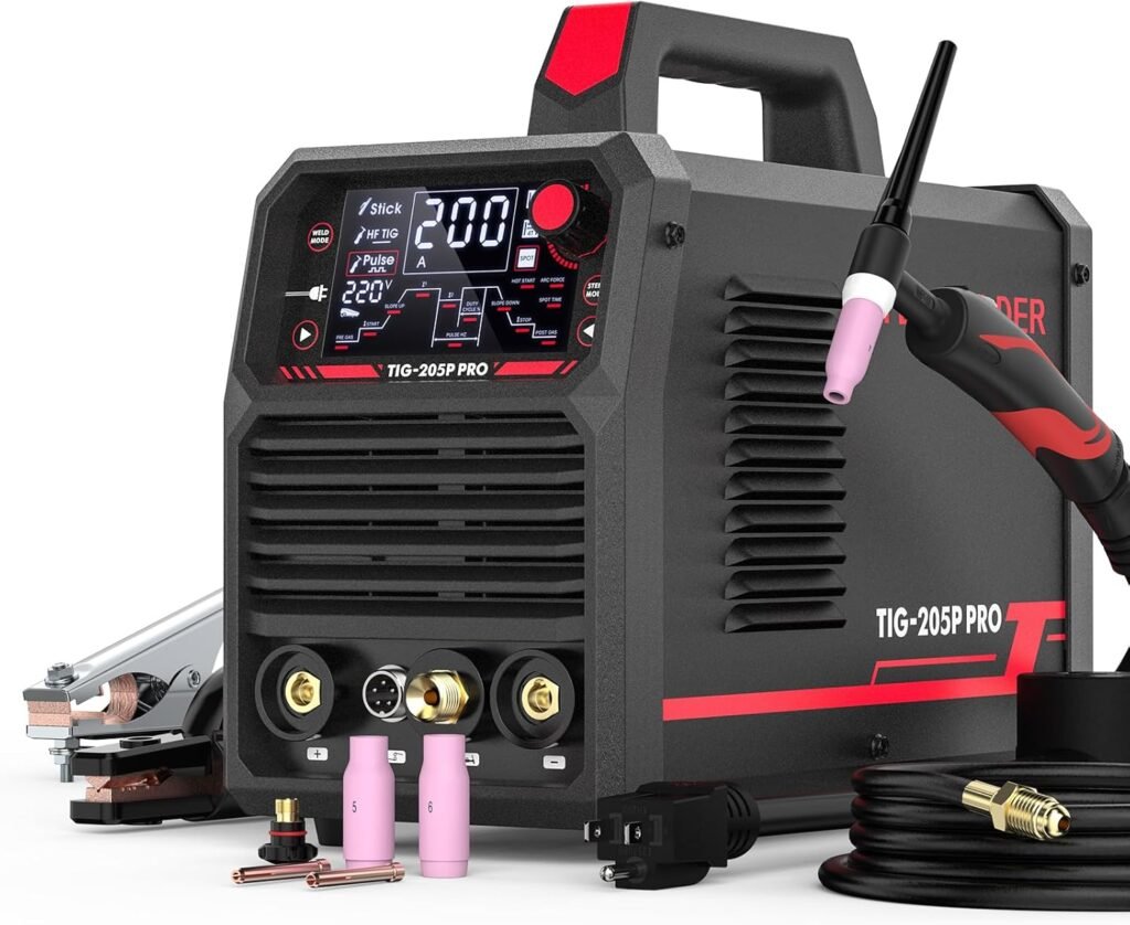 YESWELDER 205Amp TIG Welder With Pulse, STICK/TIG HF 2 in 1, 110220V Dual Voltage TIG Welding Machine TIG-205P