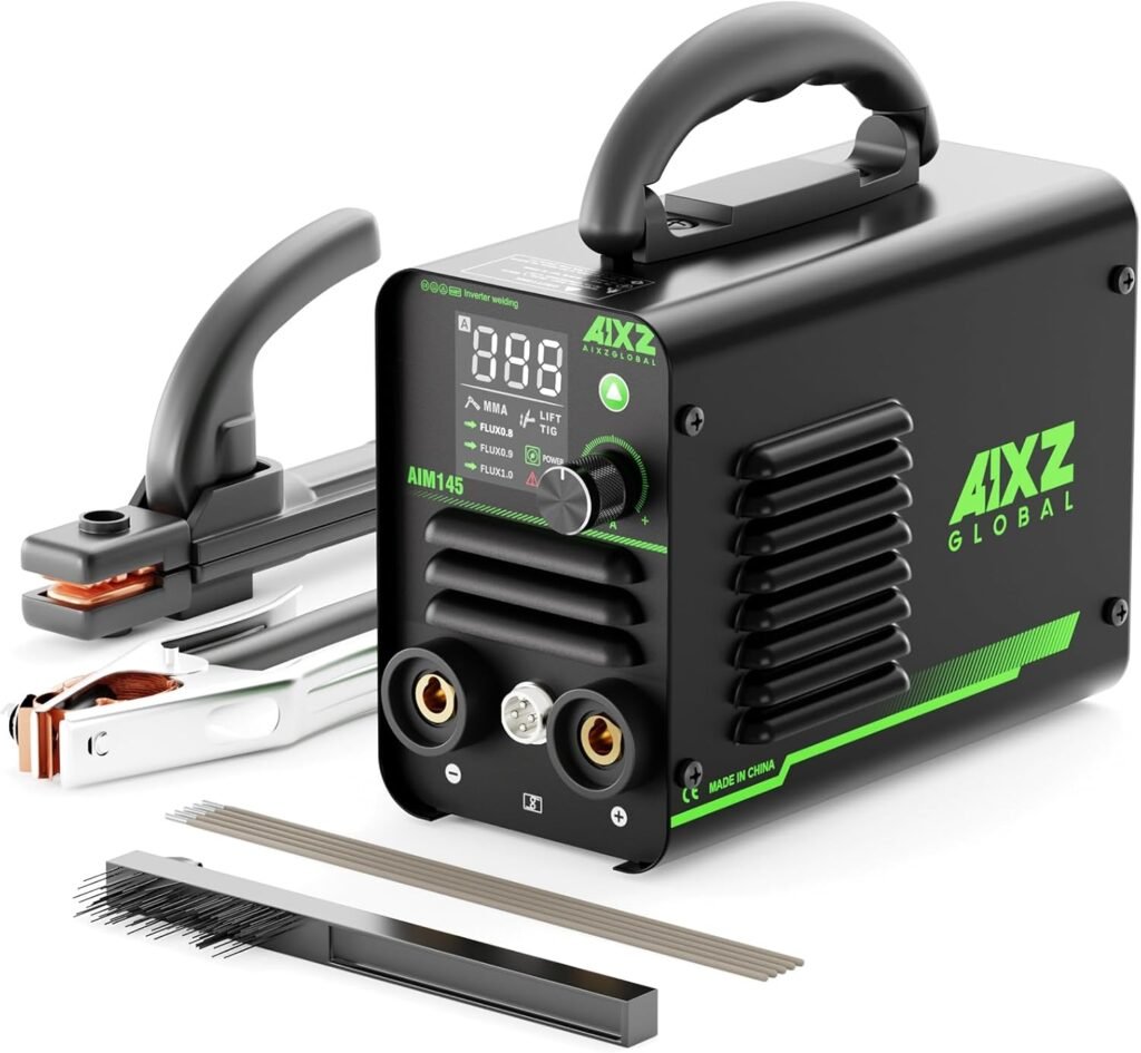 AIXZGLOBAL 220V MMA Welder, 3 in 1 145A LED Display ARC Welder Machine Portable IGBT Inverter Welder Stick Welder kit Hot Start ARC Force Welding Machine