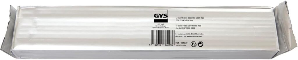 GYS 081970 Low Hydrogen Steel Welding Electrode, E7018, Ø2.5, 84 Pack