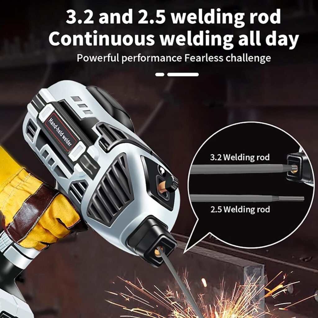 HTONVK Welding Machine,Portable ARC Welder Machine Gun,IGBT Standing Handheld Welding Machine, 6 variable current adjustment,suitable for 3/32-1/8 (2.5-3.2mm) Stick Welder,Welder Machine Kit