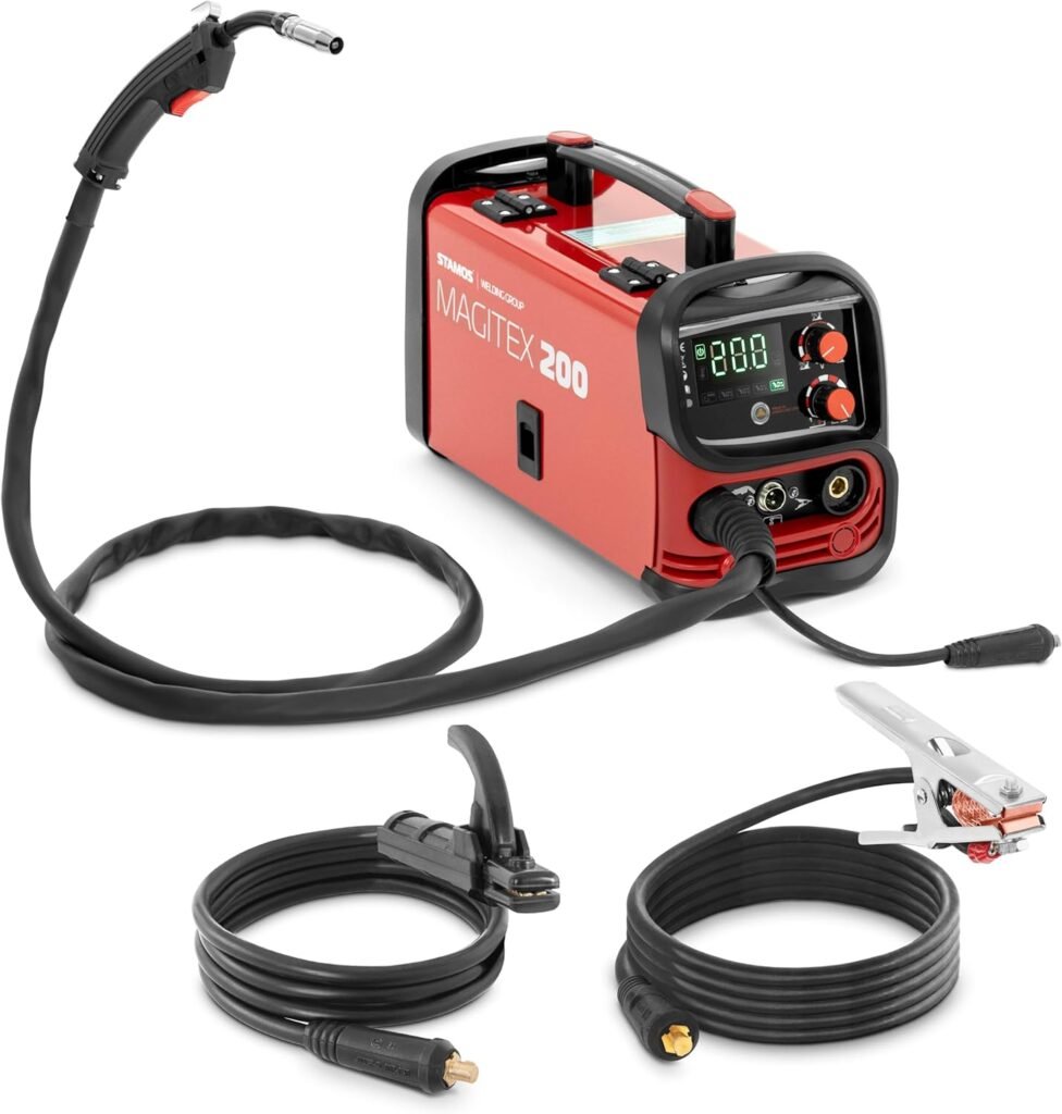 Stamos Germany MAGITEX 200 MIG/MAG Welder - 200 A - 60% Duty Cycle - TIG Liftarc - Manual - Flux MAG Welding Machine MIG Welding Machine Arc Welder Shielding Gas Welder