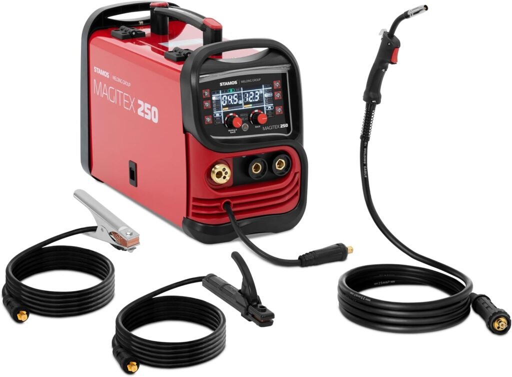 Stamos Germany MAGITEX 250 MIG/MAG Welder - 250 A - 60% Duty Cycle - TIG Liftarc - Manual - Flux MAG Welding Machine MIG Welding Machine Arc Welder Shielding Gas Welder