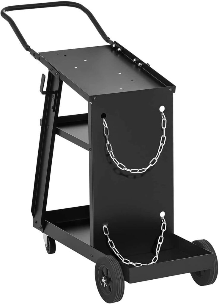 Stamos Welding Welding Cart SWG-WC-2 (Capacity: 75 kg, 3 Drawers, Upper shelf 45 x 31 cm, Steel, Gas tank holder)