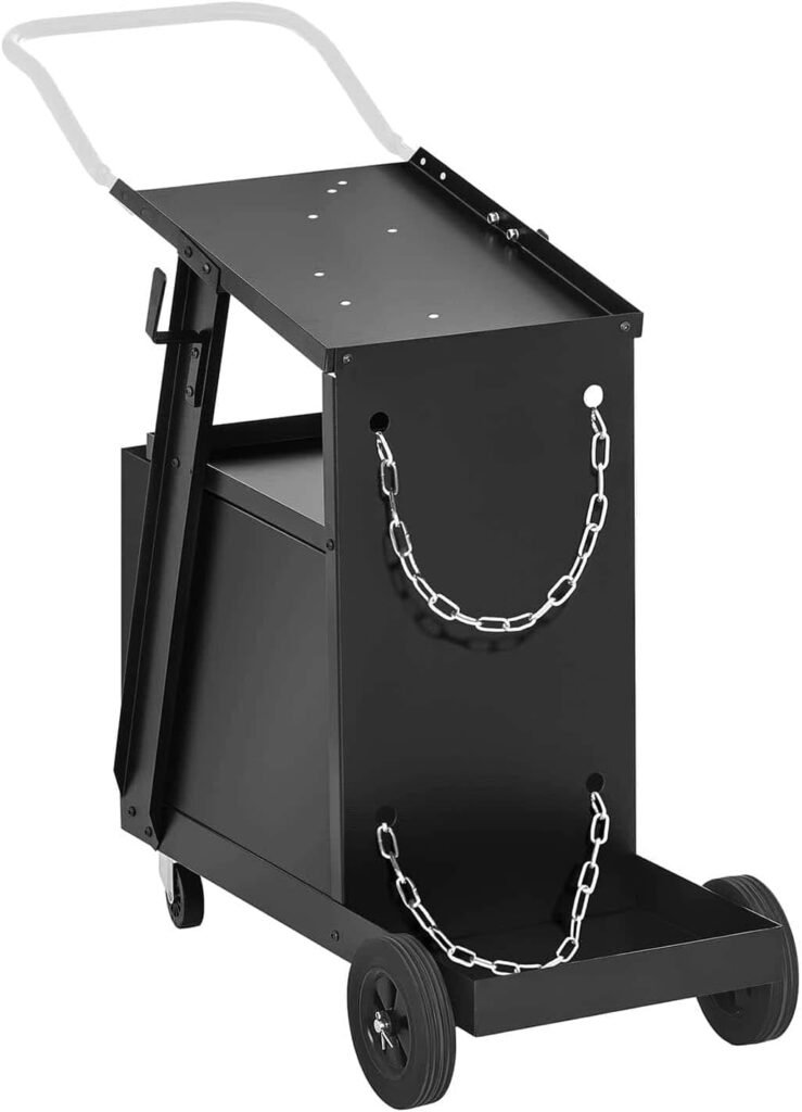 Stamos Welding Welding Cart SWG-WC-3D (Capacity: 75 kg, 3 Drawers, Upper Shelf 45 x 30 cm, Steel, Gas Tank Holder)