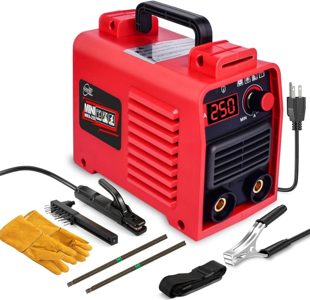 Welder Machine,Upgraded MMA-250A 110V Welding Machine,IGBT Digital Display LCD,Hot Start Anti-stick Stick Welder,Complete DIY Tool Kit for Portable Mini Welder,Strong Heat Dissipation MMA Welder …