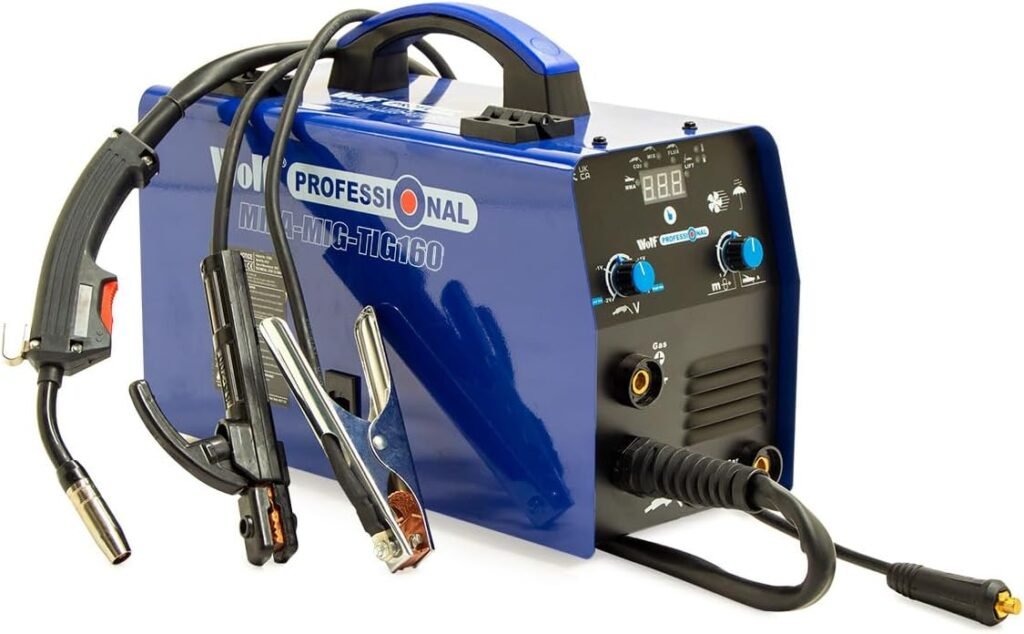 225A 230V Welder 40amp - 225amp Wolf MMA MIG Gas No Gas TIG 160 Digital Display Smooth DC Combination Welding Machine with Kit - 2 Years Warranty