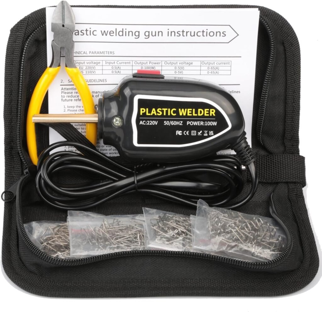 CENPEK Plastic Welding Kit Mini Plastic Welder with 200PCS Hot Staples for Car Bumper Fender Kayak Repairs - 220V 100W