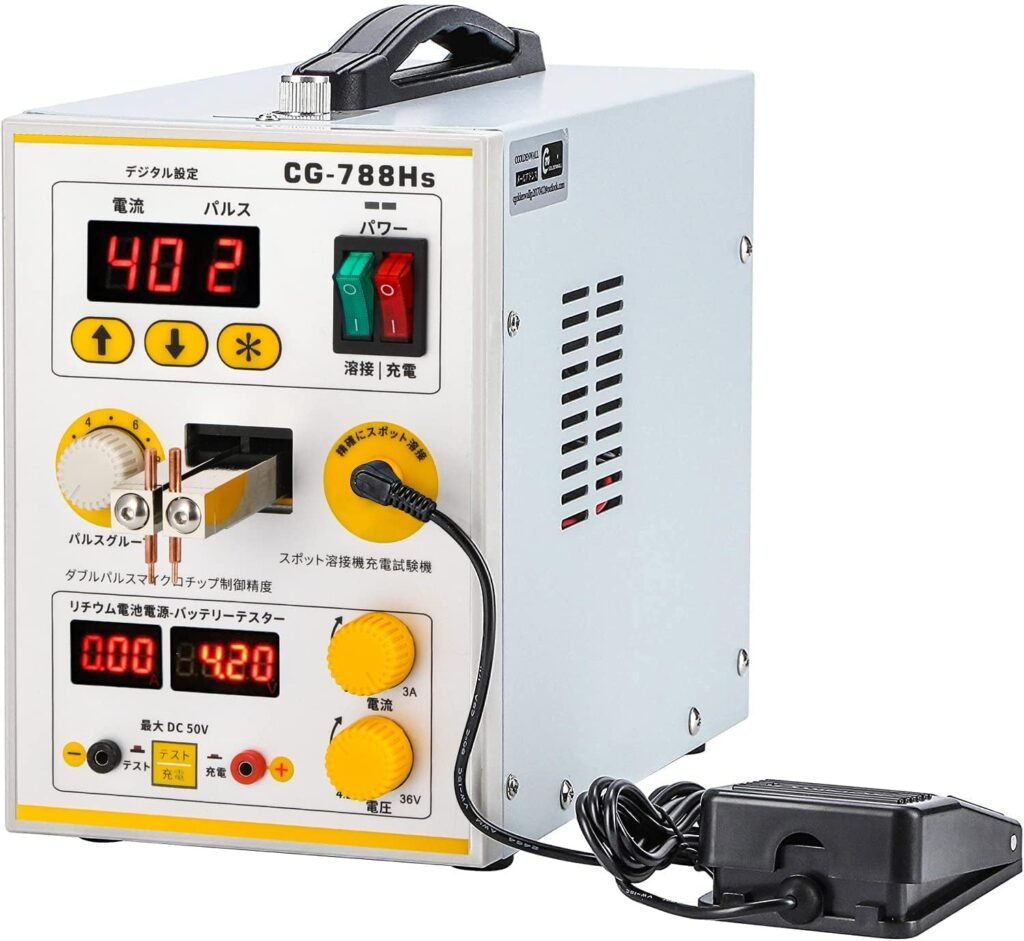 CGOLDENWALL LED Pulse Battery Spot Welder 788H Welding Machine Micro-Computer 18650 Battery Charger 800 A 0.1-0.2 mm 36 V with LED Light