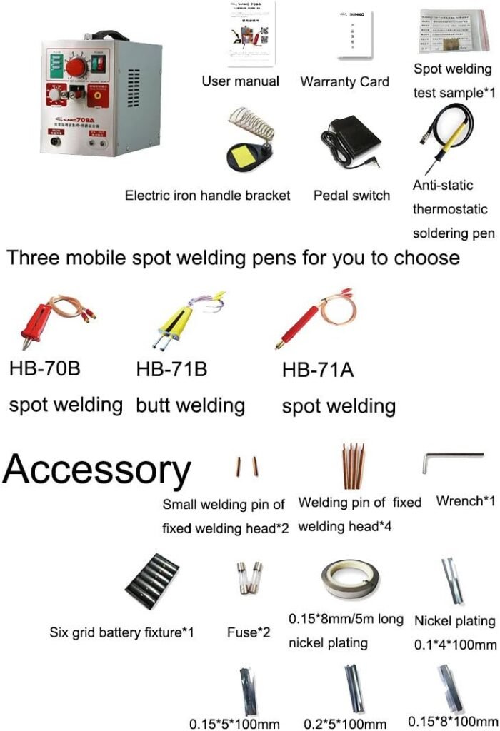 CGOLDENWALL S709A LED Pulse Battery Spot Welder Portable Welding Machine Button Battery Welding Nickel Handheld Mobile Spot Welding Pen 110V/220V (220V, HB-71B)