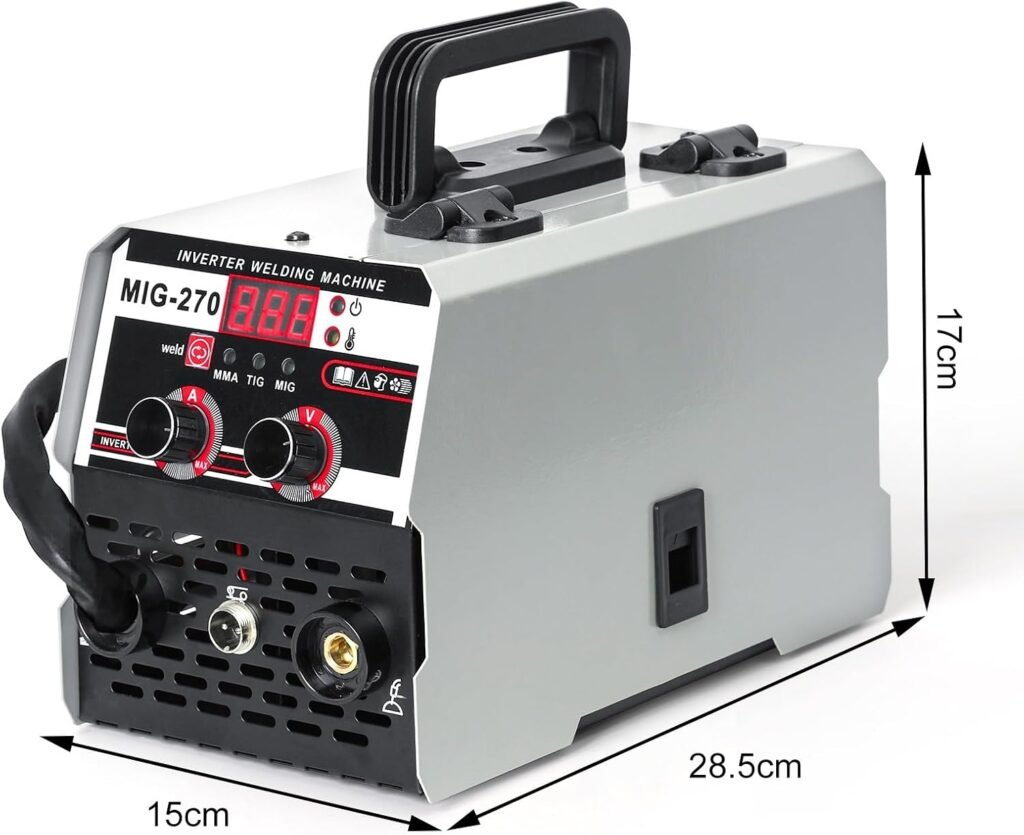 Juebueix 3 in 1 Portable MIG Welders Inverter, Gasless 250A 220V LED Digital MIG Welding Machine, TIG MIG Welding Machine, Digital Display MIG Welders, Multi Process Welding Machine UK