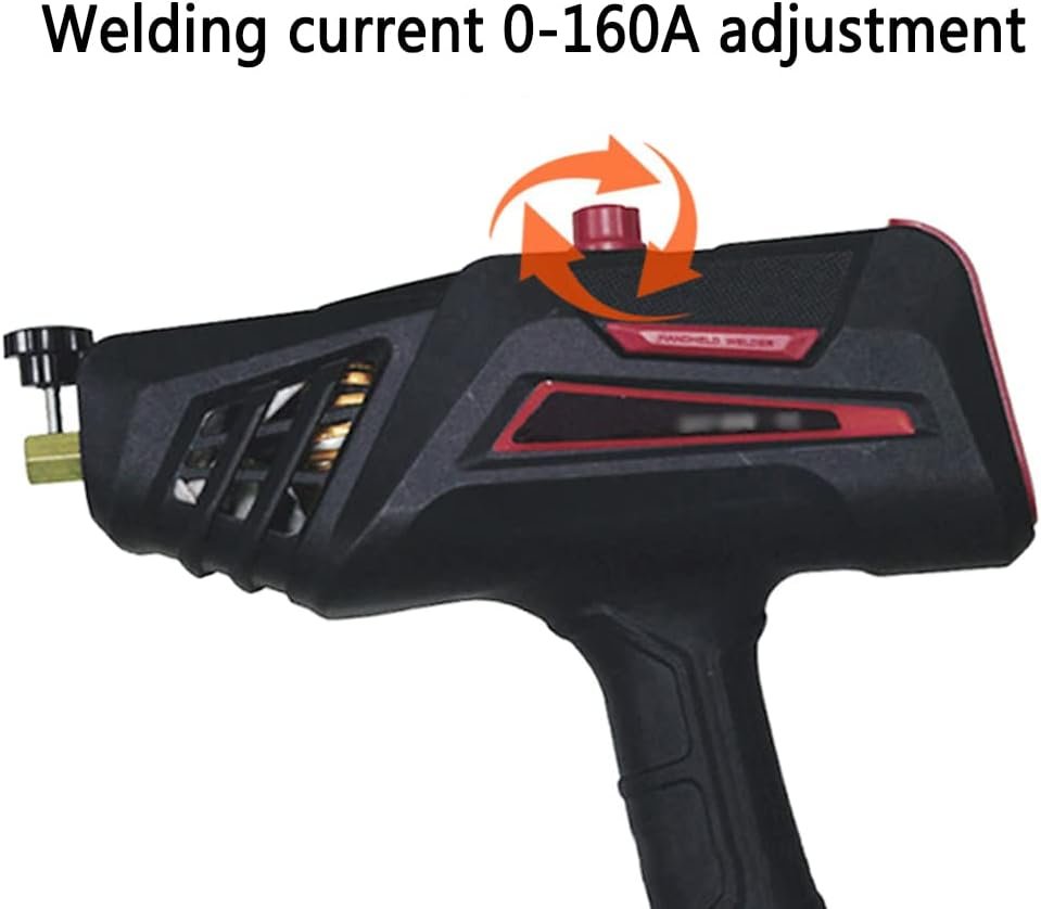 MONSEG Digital Handheld ARC Welder Portable Electric Welding Machine 0-160A Adjustable Current 2-14mm Welding Thickness, Portable Household Welder Gun Suitable for 2.5-3.2mm Electrodes