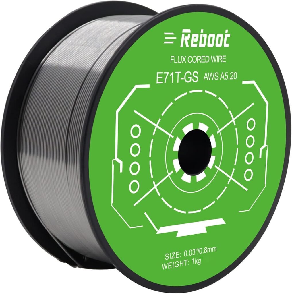 Reboot Flux cored Wire 0.8MM Welding Wire 1KG E71T-GS Without Gas Welding FCAW for MIG Welder Self Shielded Gasless Welding Wire Stainless Steel Welding MIG Welding Wire Spool Roll