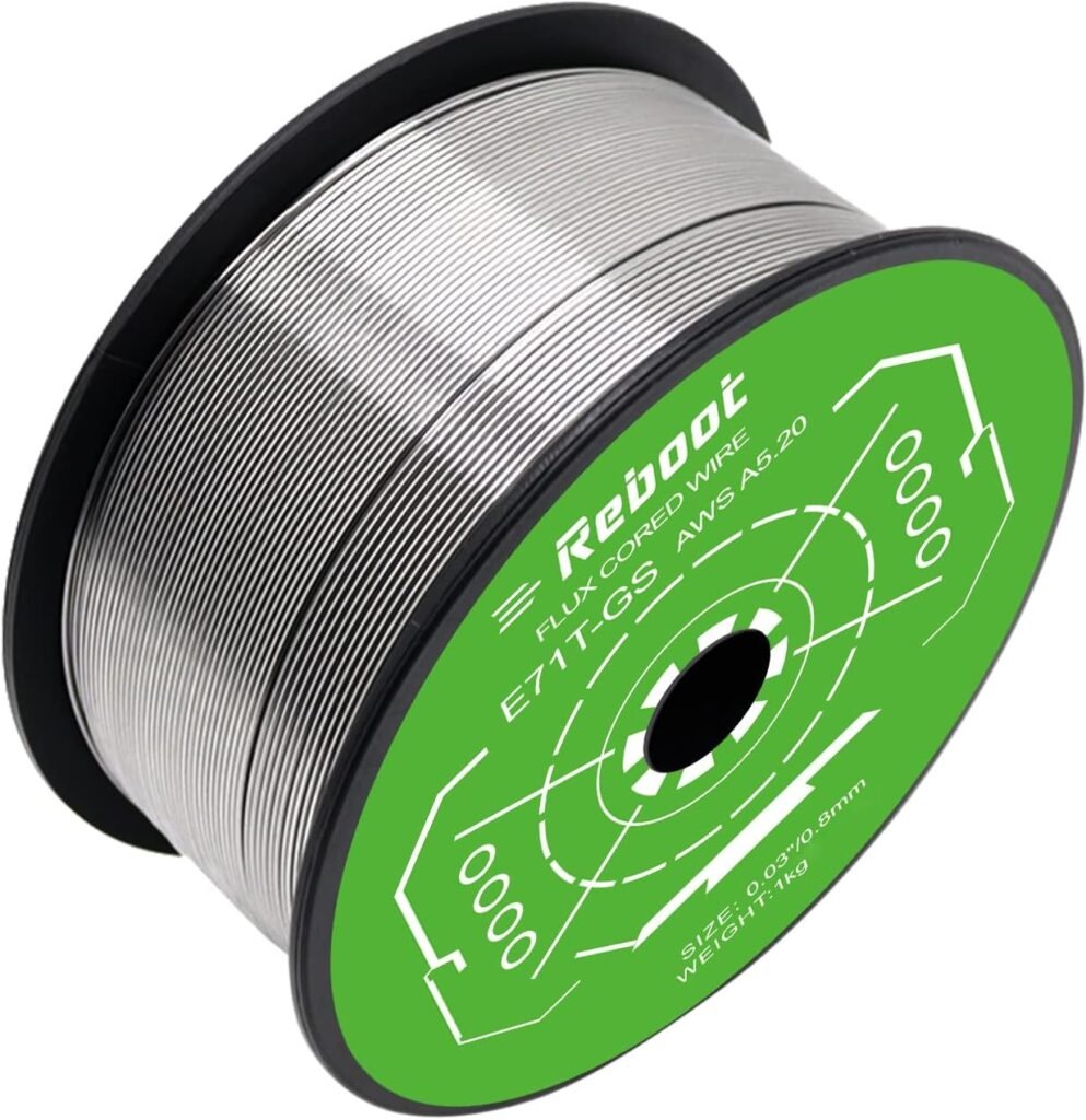 Reboot Flux cored Wire 0.8MM Welding Wire 1KG E71T-GS Without Gas Welding FCAW for MIG Welder Self Shielded Gasless Welding Wire Stainless Steel Welding MIG Welding Wire Spool Roll