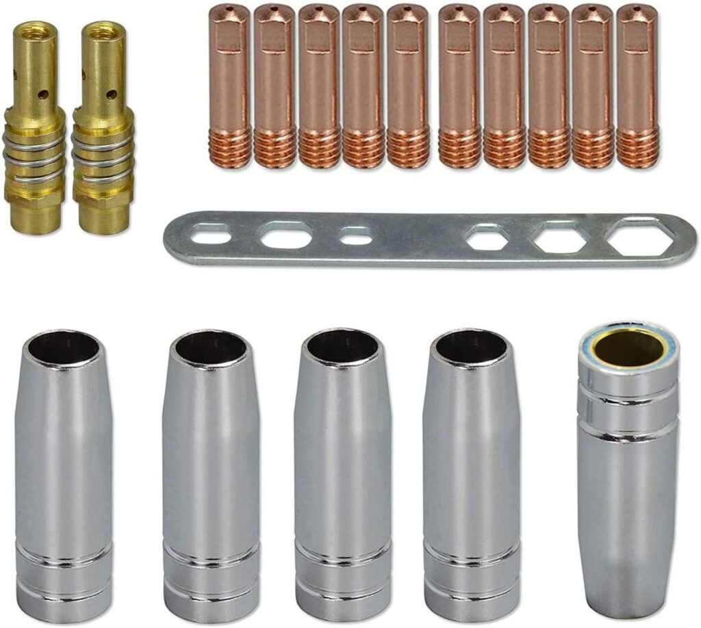 RIVERWELD MB15 15AK Contact Tip 0.8mm M6  Tips Holder Difuser  Shield Cup  for MB15 15AK MIG Welding Torch 18pcs