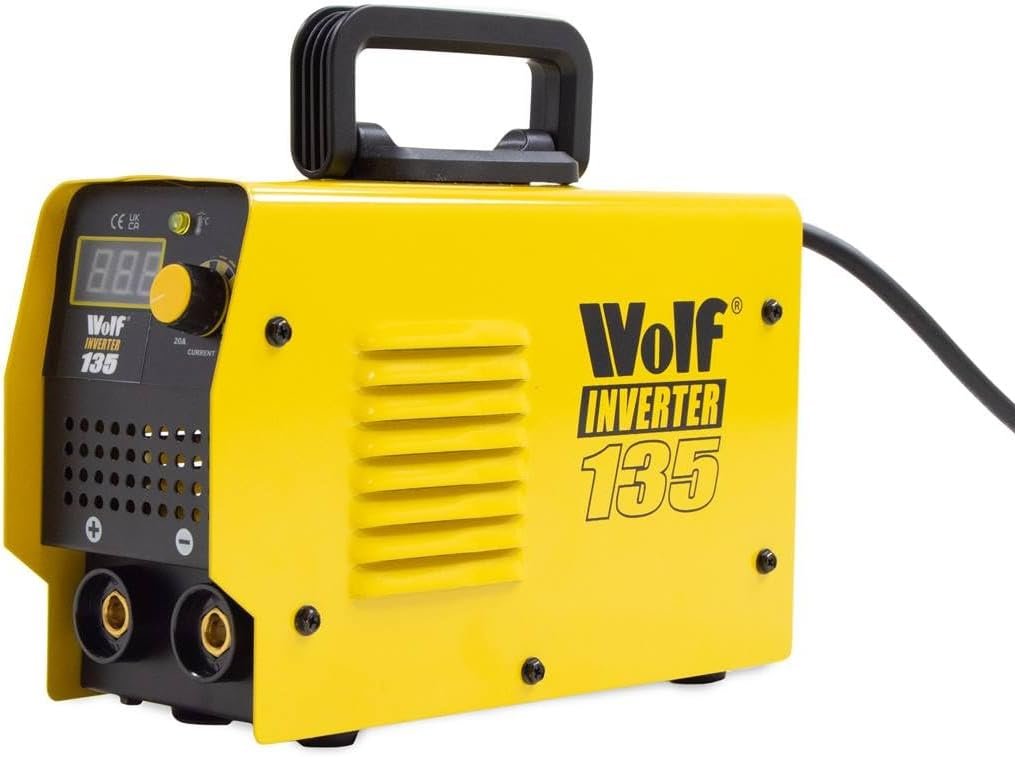 130A 230V Inverter Welder MMA ARC 20amp - 130amp Wolf 135 Digital Display Smooth DC Welding Machine with Holder, Clamp, Brush  Face Shield - 2 Years Warranty