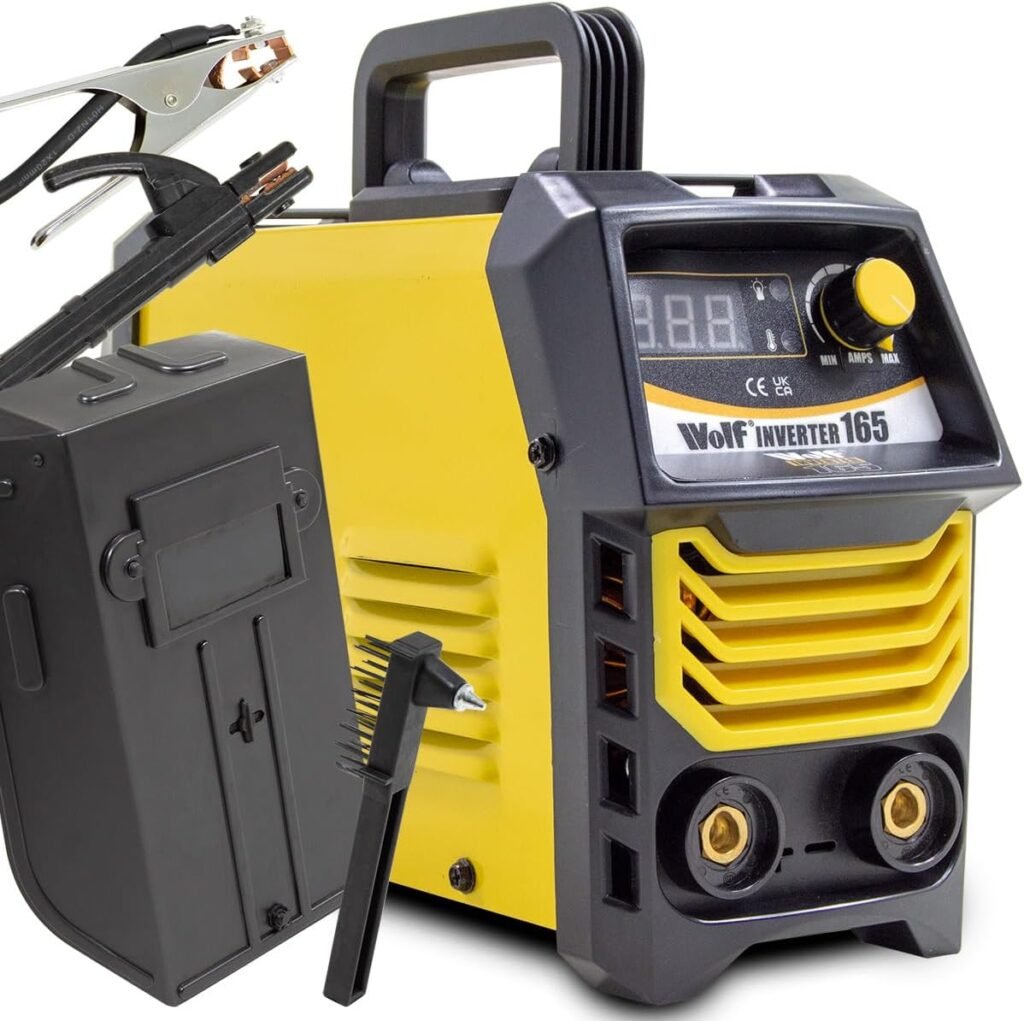 140A 230V Inverter Welder MMA ARC 20amp - 140amp Wolf 165 Digital Display Smooth DC Welding Machine with Holder, Clamp, Brush  Face Shield - 2 Years Warranty