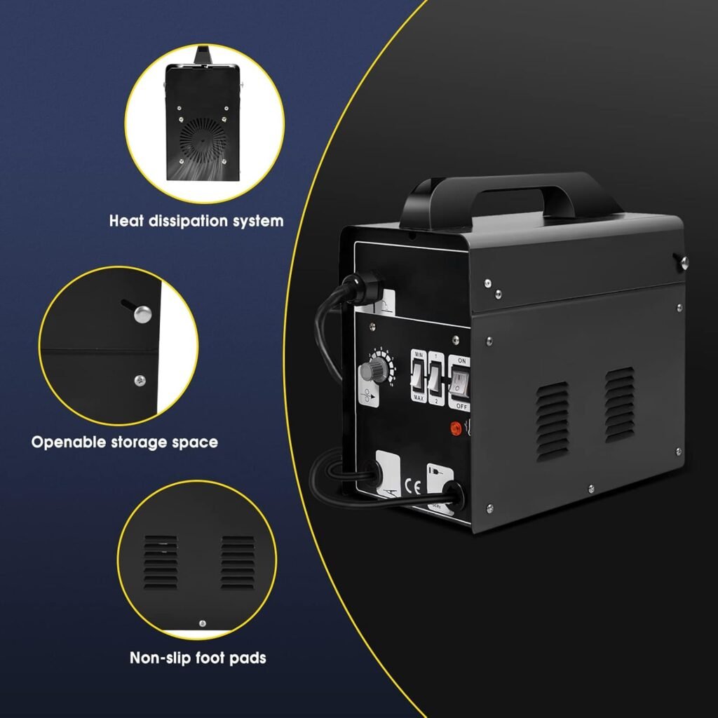 COSTWAY Gasless MIG Welder, 120A 240V Flux Core Wire Automatic Feed Welding Machine with 10 Adjustable Sppeds, 4 Levels, Overheat Protection, Face Mask and Brush, MIG Welding Equipment