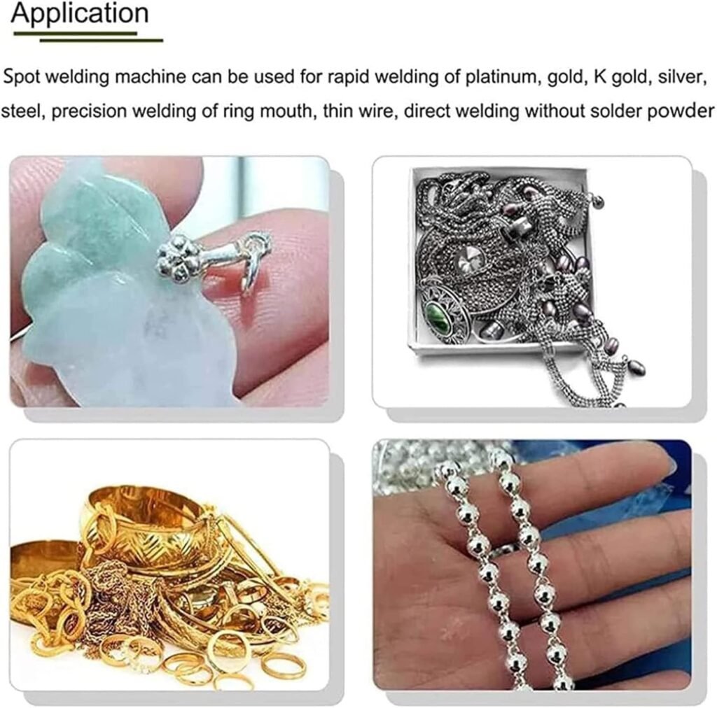 DANETI Jewelry Decoration Repair Tool Jewelry Spot Welder, Pulse Sparkle Spot Welder 30A/80A Portable Spot Welding Machine Foot Pedal Control Household for Jewelry Gold Silver Platinum