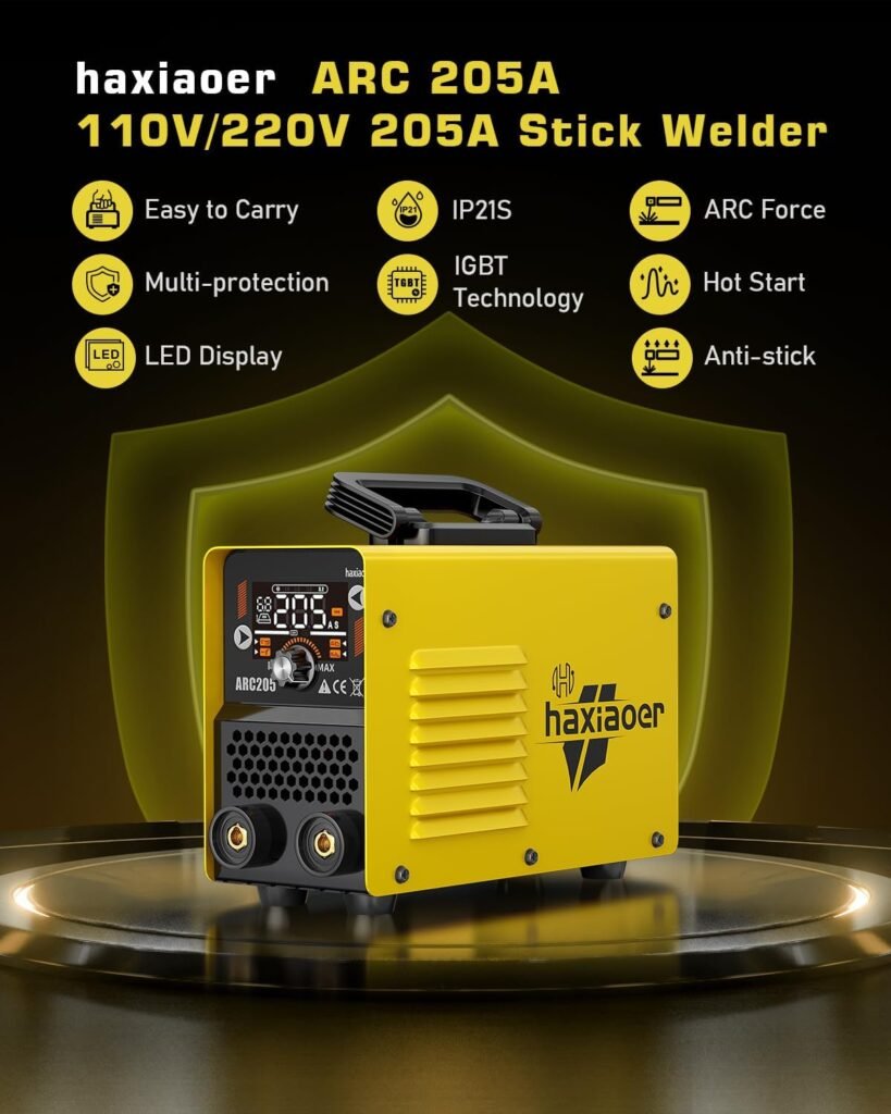 haxiaoer ARC Welder 240V Full Kit - 2 in 1 140A MMA Lift TIG Stick Welder with Digital Smart LCD Display Inverter Arc Welding Machine, IGBT, 10 Welding Rods