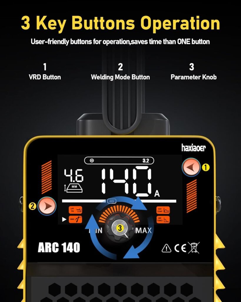 haxiaoer ARC Welder 240V Full Kit - 2 in 1 140A MMA Lift TIG Stick Welder with Digital Smart LCD Display Inverter Arc Welding Machine, IGBT, 10 Welding Rods