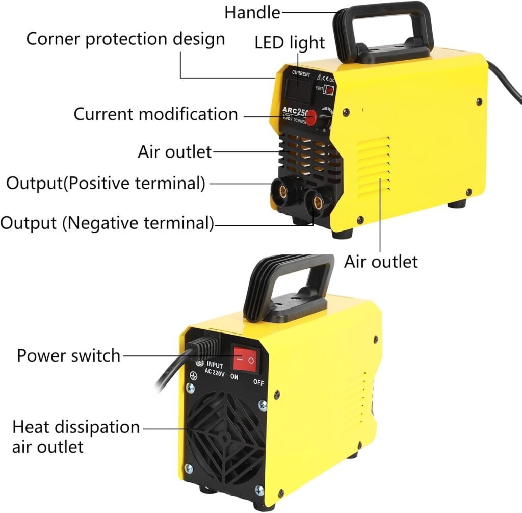 HshDUti 220V Mini ARC Welder,250A Welder Machine Kit,IGBT Digital Display LED Hot Start Welder,Portable Arc Welder Inverter-ARC Force Welder for Welding Working and Electric Working