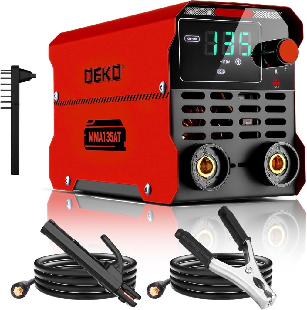 Mini Stick/Lift TIG Welder：DEKO 135Amp 220V MMA Portable ARC Welding Machine Kit, IGBT Digital Display LCD, Hot Start, Arc Force, Anti-Stick